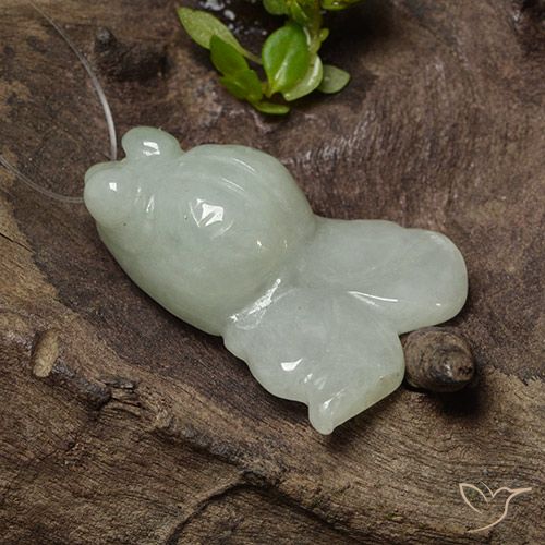 29.81ct Naturel Gris vert Jadéite, Fantaisie, Translucide