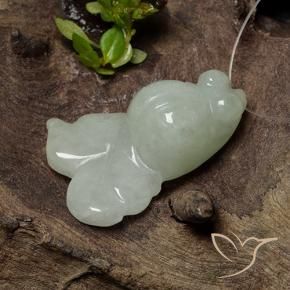 Jadéite Gris vert naturelle Fantaisie, 29.81 ct, Translucide