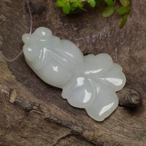 Jadéite blanc naturelle forme fantaisie, 21,06 ct, translucide