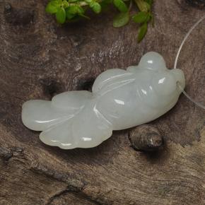 Jadéite blanc naturelle forme fantaisie, 21,06 ct, translucide