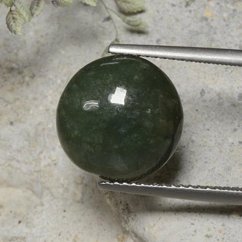 Jadéite vert naturelle coupe roude, 7,82 ct, opaque