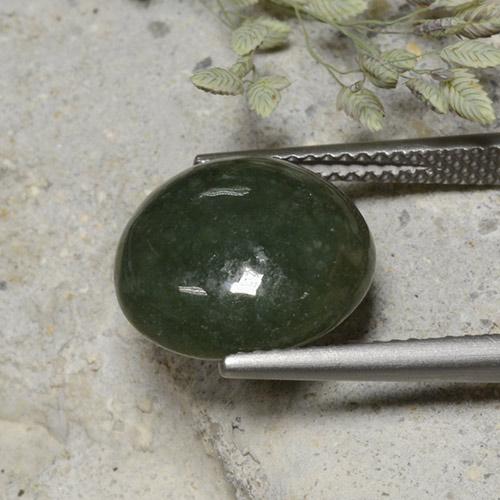 Jadéite vert naturelle coupe roude, 7,82 ct, opaque