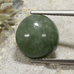 Jadéite vert naturelle coupe roude, 7,25 ct, opaque