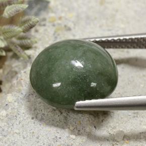 Jadéite vert naturelle coupe roude, 7,25 ct, opaque