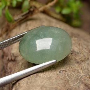 Jadéite Medium Light Green naturelle ovale, 7.87 ct, Translucide
