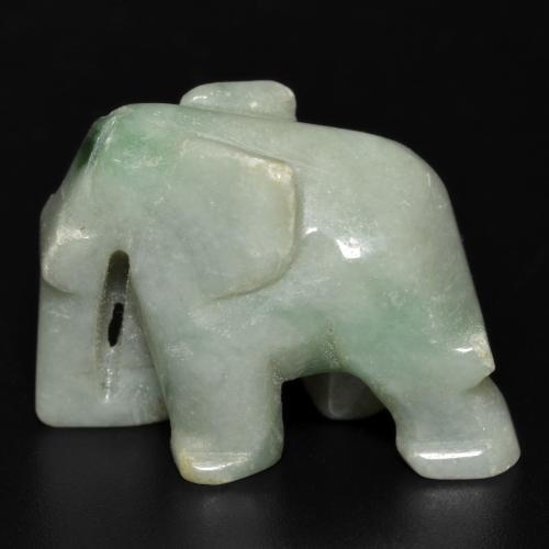 Jadéite Vert mousse léger naturelle Forme fantaisie, 68.58 ct, Opaque