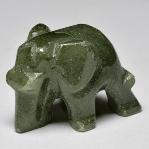 Jadéite vert naturelle forme fantaisie, 52,61 ct, opaque