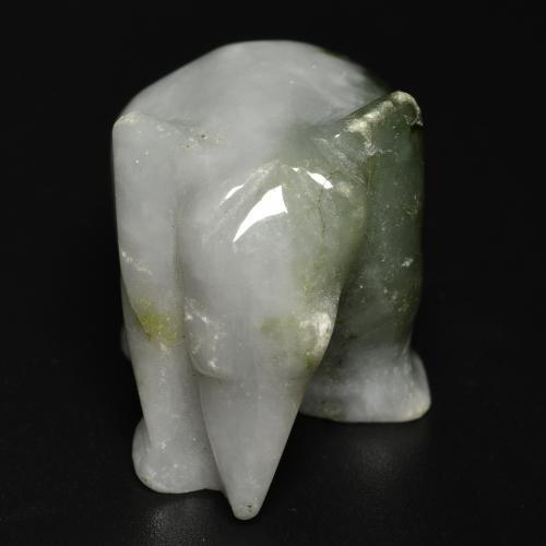 Jadéite vert naturelle forme fantaisie, 65,91 ct, opaque