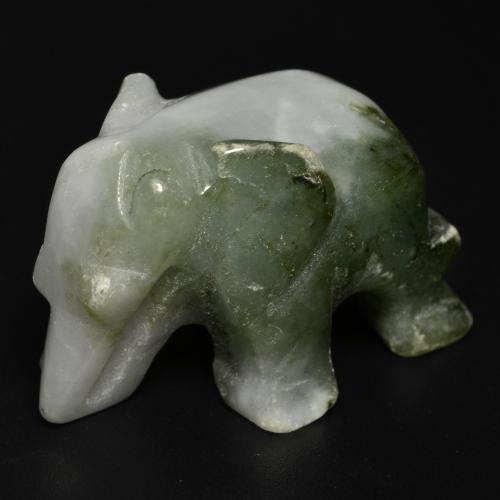Jadéite vert naturelle forme fantaisie, 65,91 ct, opaque