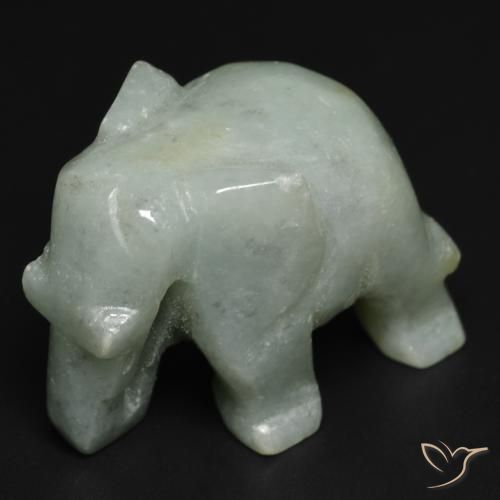 Jadéite vert naturelle forme fantaisie, 59,48 ct, opaque