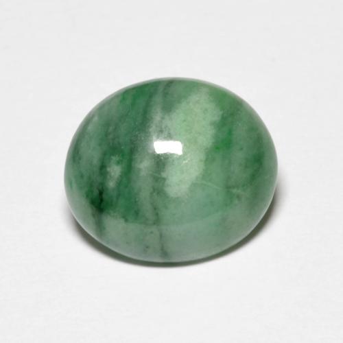 Jadéite vert naturelle coupe ovale, 3,97 ct, opaque