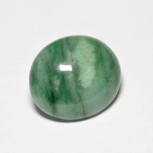 Jadéite vert naturelle coupe ovale, 3,97 ct, opaque