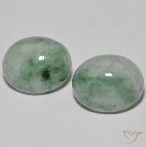 9.60ctw Naturel Vert grisâtre Jadéite, ovale, Opaque