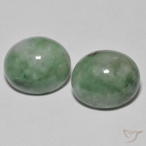 9.41ctw Naturel Vert grisâtre Jadéite, ovale, Opaque