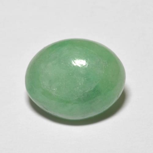 Jadéite vert naturelle coupe ovale, 5,09 ct, opaque