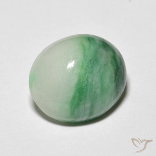 Jadéite Menthe verte naturelle ovale, 4.12 ct, Opaque