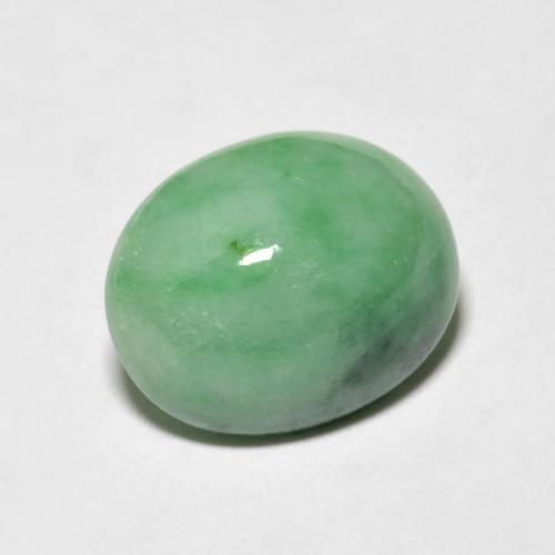 Jadéite vert naturelle coupe ovale, 4,94 ct, opaque