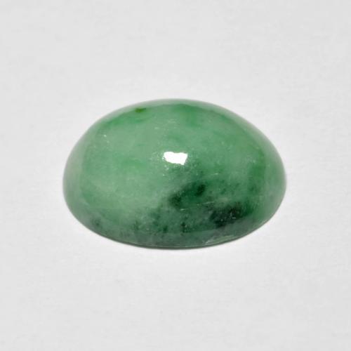 Jadéite vert naturelle coupe ovale, 4,94 ct, opaque