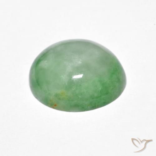 Jadéite Vert blanc naturelle ovale, 4.30 ct, Opaque