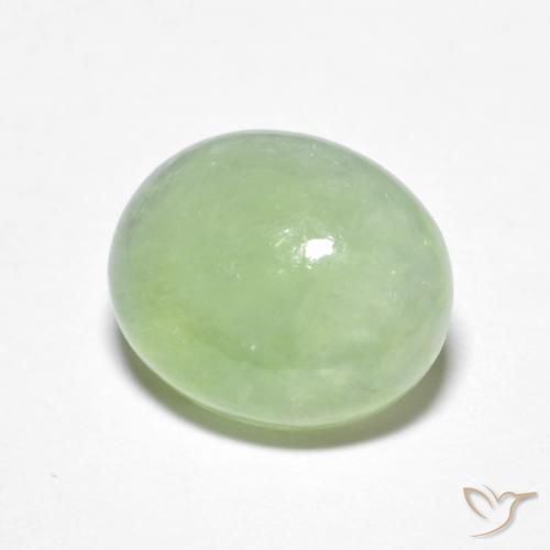Jadéite Vert pâle naturelle ovale, 5.09 ct, Transparent