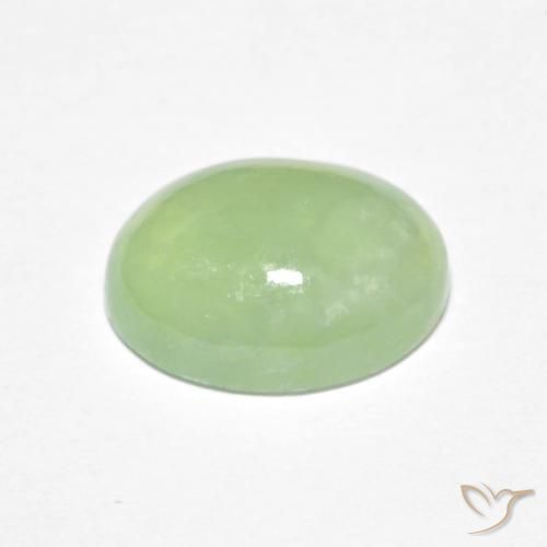 Jadéite Vert pâle naturelle ovale, 5.09 ct, Transparent