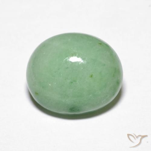 Jadéite Vert chaud naturelle ovale, 4.32 ct, Opaque