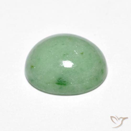 Jadéite Vert chaud naturelle ovale, 4.32 ct, Opaque
