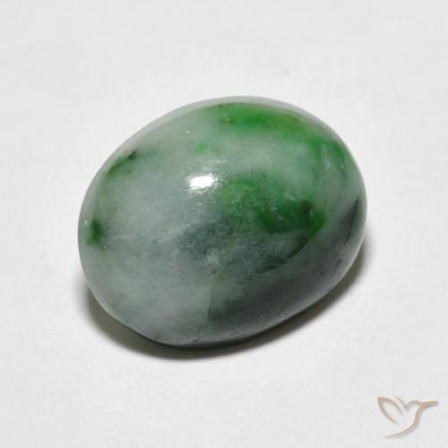 Jadéite Vert foncé naturelle ovale, 4.59 ct, Opaque