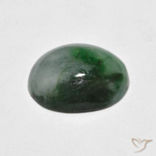 Jadéite Vert foncé naturelle ovale, 4.59 ct, Opaque