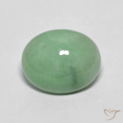 Jadéite Vert sauge léger naturelle ovale, 4.71 ct, Opaque