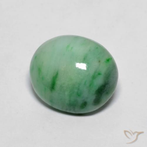 Jadéite Vert clair naturelle ovale, 4.12 ct, Opaque