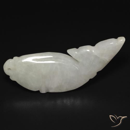 28.60ct Naturel Blanc vert léger Jadéite, Fantaisie, Translucide