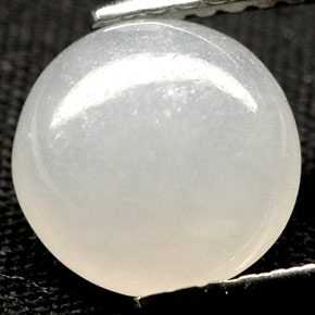 Jadéite blanc naturelle coupe roude, 2,39 ct, opaque