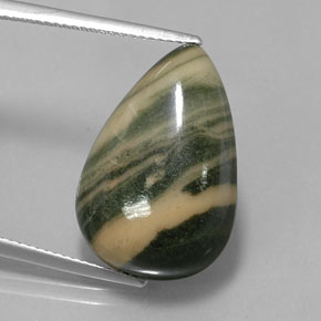 Jaspe multicolore naturelle en forme de poire, 16,74 ct, opaque