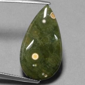Jaspe multicolore naturelle en forme de poire, 10,73 ct, opaque