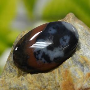 Jaspe multicolore naturelle coupe ovale, 11,82 ct, opaque