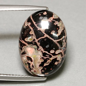 Jaspe multicolore naturelle coupe ovale, 9,81 ct, opaque