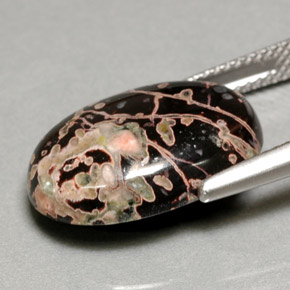 Jaspe multicolore naturelle coupe ovale, 9,81 ct, opaque