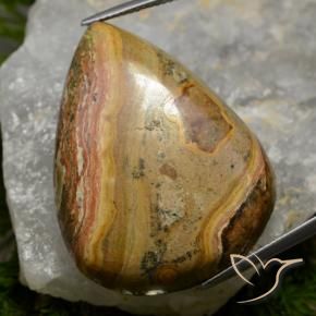 Jaspe Multicolore naturelle En forme de poire, 49.55 ct, Opaque