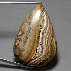 Jaspe multicolore naturelle en forme de poire, 66,36 ct, opaque
