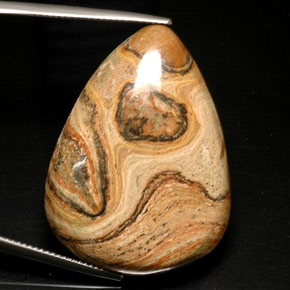 Jaspe multicolore naturelle en forme de poire, 46,12 ct, opaque