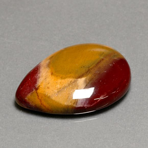 Jaspe multicolore naturelle en forme de poire, 16,52 ct, opaque