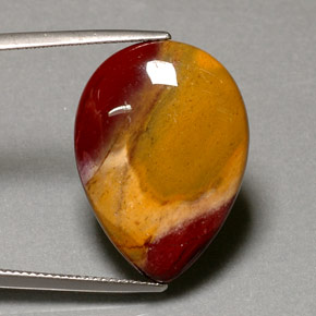 Jaspe multicolore naturelle en forme de poire, 16,52 ct, opaque