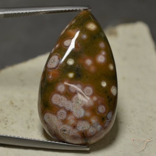 30.74ct Naturel Multicolore Jaspe, En forme de poire, Opaque