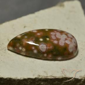 Jaspe Multicolore naturelle En forme de poire, 30.74 ct, Opaque