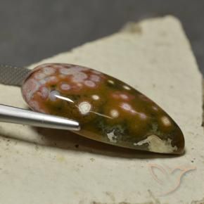 Jaspe Multicolore naturelle En forme de poire, 30.74 ct, Opaque