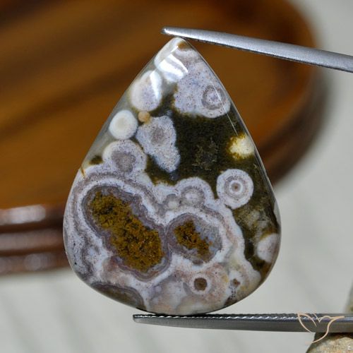 37.19ct Naturel Multicolore Jaspe, En forme de poire, Opaque