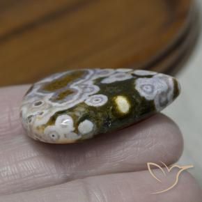 Jaspe Multicolore naturelle En forme de poire, 37.19 ct, Opaque