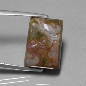 Jaspe multicolore naturelle baguette, 17,72 ct, opaque