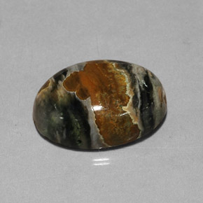 Jaspe multicolore naturelle coupe ovale, 11,51 ct, opaque